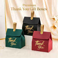 Boîte cadeau en papier avec poignée en cuir PU, boîte à dragées pour mariage, souvenir pour les invités de la fête, emballage