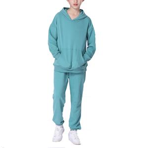 Ensemble deux pièces pour homme, sweat-shirt et pantalon en tissu molletonné français, respirant, survêtement pour garçons et enfants - Product Image 2