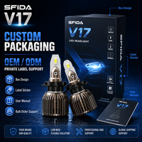 Phare LED de voiture SFIDA V17, ampoule OEM/ODM, 9-16V, 30W, 3000LM, CSP3570, 6000K, alliage d'aluminium, circuit imprimé en cuivre, durée de vie de 30000H