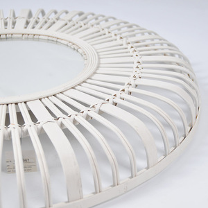 65.5*65.5*8 Art Design <strong>Circle</strong> Bamboo Bathroom Decor Hanging Wall <strong>Mirror</strong> Simple <strong>White</strong> Round Decorative Wall <strong>Mirror</strong> - Product Image 3