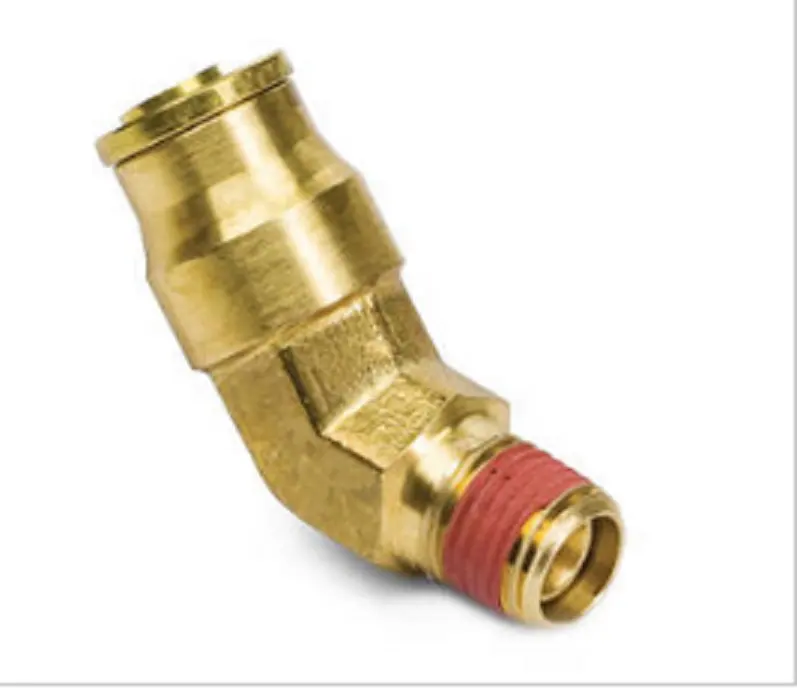 Air brake D.O.T. push 45 degree brass male elbow