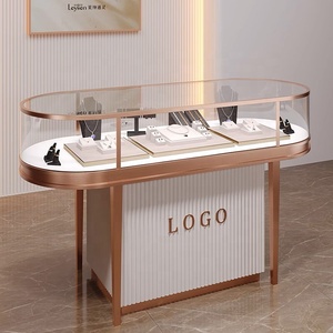 Tùy Chỉnh Hình Bầu Dục Đồ Trang Sức Sang Trọng Showroom Hiển Thị Tủ Đứng Vàng Kim Cương Hiển Thị Truy Cập Trang Sức Triển Lãm Showcase - Product Image 1