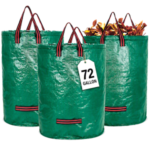 72 Gallon Large Capacity Yard <b>Waste</b> Garbage Bags Reusable Collapsible Green Leaf <b>Sacks</b> <b>Garden</b> <b>Waste</b> Bag - Product Image 1