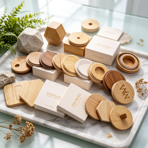 Mejor Precio Tapas Abatibles de Bambú Natural y Madera para Frascos Mason, Contenedores de Almacenamiento y Tapas Redondas para Vasos - Product Image 5