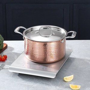 Huihong 304 Stainless Steel Hammered Soup <b>Pot</b> 24cm <b>Induction</b> Compatible Large Capacity - Product Image 2