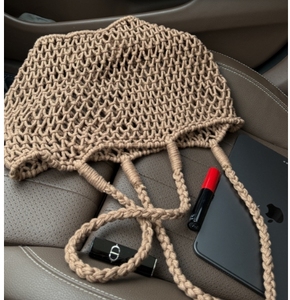 Borsa da Spiaggia Pieghevole <span class=keywords><strong>in</strong></span> <span class=keywords><strong>Corda</strong></span> di Cotone Lavorata <span class=keywords><strong>a</strong></span> <span class=keywords><strong>Mano</strong></span> all'Uncinetto e Macramè con Chiusura Aperta, Ecologica, Resistente, Morbida, con Tracolla Popolare - Product Image 3