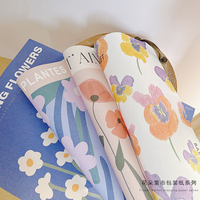 Mode Art Dessiné À La Main Motifs De Plantes Florales Kraft Papier Emballage Usine En Gros pour Cadeau Fleur Matériaux D'emballage