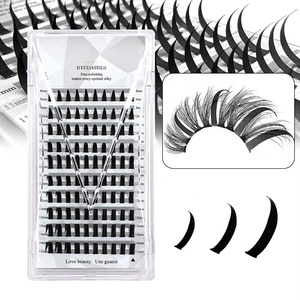 Cils en grappe <span class=keywords><strong>Manga</strong></span> 8-15mm, Volume Spiky Baddie Anime, Courbe C, Faits à la main - Product Image 2