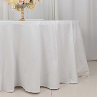Nappes de mariage rondes en polyester tissé blanc de qualité supérieure, personnalisables, vente en gros