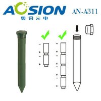 Répulsif électrique à ultrasons pour taupes et souris, étanche IPX4, écologique, fonctionne sur piles, utilisation en jardin, certifié CE ROHS