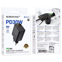 Adaptador de Carga Rápida Inteligente de 30W con Pantalla Digital, Tres Puertos Tipo-C+QC3.0/PD3.0, 2USB-C+1USB-A, OTP 5V/1A, Estilo Europeo, Totalmente Compatible