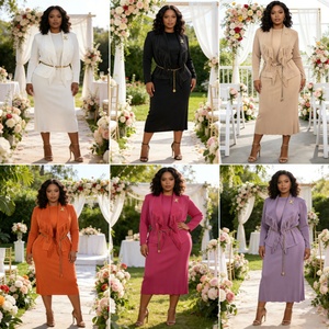 Jupes grandes tailles pour femmes africaines, élégantes, décontractées, de haute qualité, couleur unie, <span class=keywords><strong>jupe</strong></span> plissée Miyake pour femmes, ensemble <span class=keywords><strong>jupe</strong></span> deux pièces pour soirée - Product Image 2