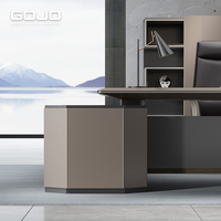 Haute qualité luxe en forme de L bureau exécutif classique traditionnel en bois directeur patron Table de bureau moderne bureau ordinateur Table