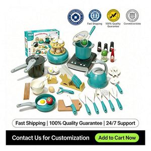 Children Kitchen Cooking Toy Hub Pretend Refrigerator Faucet <b>Drawer</b> Cabinet Utensils Learning Journey Home Cheer - Product Image 2
