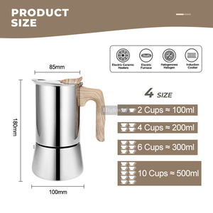 <span class=keywords><strong>Cafetera</strong></span> Espresso para Estufa, Acero Inoxidable, <span class=keywords><strong>Cafetera</strong></span> <span class=keywords><strong>Italiana</strong></span>, 3, 6, <span class=keywords><strong>9</strong></span> <span class=keywords><strong>Tazas</strong></span>, <span class=keywords><strong>Cafetera</strong></span> Moka de Inducción - Product Image 5