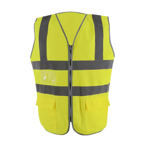 Gilet de sécurité haute visibilité réfléchissant de classe <span class=keywords><strong>2</strong></span> ANSI avec poche d'identification en PVC, design léger, tissu en tricot de polyester léger - Product Image 1