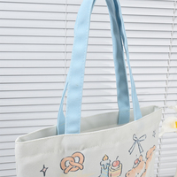 Dessin animé toile sac femmes sacs à bandoulière pliable pique-nique pochette petit fourre-tout cadeau Shopper grande capacité étudiant sac