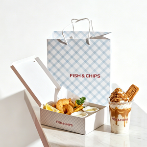 Série Usine : Emballages Personnalisés en Papier pour Fish and Chips, Tacos, Poulet Frit, Boîtes et Barquettes à Emporter avec Pots à Sauce - Product Image 4