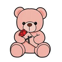 Oso de Peluche Personalizado con Diseño de Soporte, el Regalo Más Novedoso para el Día de San Valentín, Oso de Rosas con Regalo para Niña, Oso de Peluche de Rosas de Alta Calidad con Certificación CPC CE