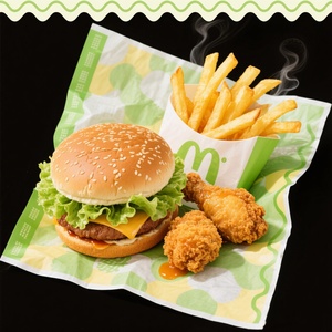 In logo tùy chỉnh gram Kích thước không thấm mỡ trắng 30gsm-60gsm bao bì giấy trắng Hamburger không chứa Fluoride giấy chống dầu - Product Image 3
