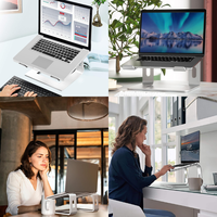 Le support portable détachable pour ordinateur portable en alliage d'aluminium prend en charge les ordinateurs portables et les ordinateurs portables de bureau en stock
