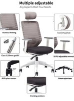Chaise de bureau de direction KOHO ANSI/BIFMA X5.1-2017, chaise pivotante en maille, hauteur réglable, chaise à vérin à gaz 3 positions pour projet de bureau