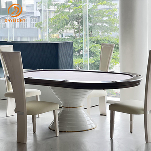 Table de <span class=keywords><strong>poker</strong></span> ronde ovale pour huit personnes, design personnalisable, nouvelle conception, table de jeu de luxe, acier inoxydable 304, JS-stone - Product Image 2