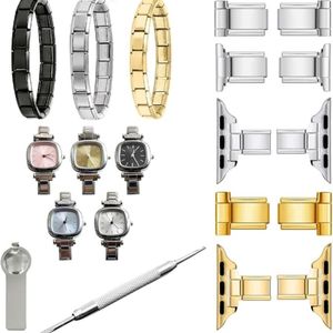 수제 DIY 10mm 실버 스테인레스 스틸 이탈리아 매력 커넥터 DIY 시계 팔찌 모듈러 링크 부착 - Product Image 4