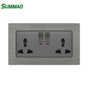 SUMMAO power indicator LED 3 phase wall switch and socket 2-bit 13a gang switch socket outlet modular switch and socket