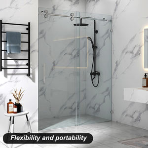 Puerta corrediza de ducha de medio vidrio de 36 pulgadas con forma de bandeja rectangular En12150 1 para hoteles y bañeras - Product Image 3