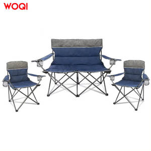 Chaise pliante de camping Woqi Outdoor, bleu marine, structure en aluminium, tissu Oxford, capacité 300 lbs, portable, avec porte-gobelet - Product Image 2