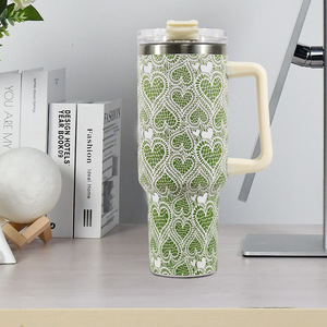 Vaso de Acero Inoxidable Personalizado con Diseño de Corazón de Dibujos Animados, 40 oz, para Niños, para Viajes en Auto, con Tapa y Pajita, Estilo Chino, 5 Colores Disponibles - Product Image 6
