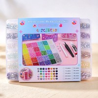 Kit de 30 couleurs de strass en résine à dos plat, 27000 pièces, avec stylo à colle B7000, pincettes, cuillère, taille-crayon, plateau, pour DIY