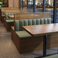 Ensemble de canapés modernes en bois massif pour restaurants commerciaux, salons de thé, restaurants chinois occidentaux, snack-bars et salons de thé au lait