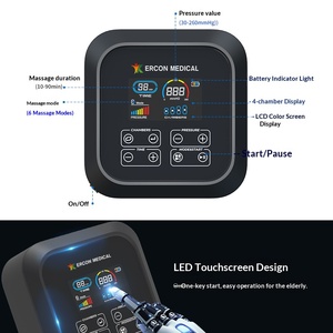 Nouveau masseur de jambes à air comprimé à quatre chambres, taille réglable, rechargeable, télécommande sans fil - Relaxation musculaire à domicile, récupération sportive, massage - Product Image 4