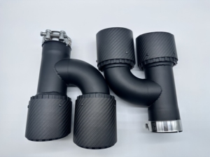 Двойной углеродного волокна выхлопные наконечники 2,5 Впускной глушитель из нержавеющей стали настраиваемый OE без коробки упаковка - Product Image 2