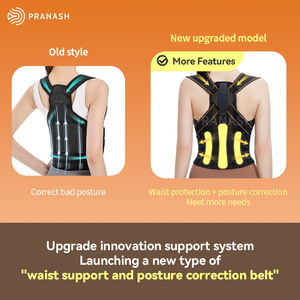 Correcteur de posture avec logo personnalisé, ceinture de soutien lombaire améliorée, cuir orange, marquage - Product Image 3