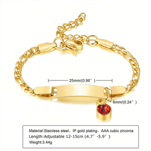 DuoYing kişiselleştirilmiş özel ad Birthstone paslanmaz çelik yazılı bilezik çocuklar için/bebekler yürümeye başlayan ve aile - Product Image 4