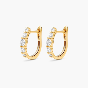 Premium 925 Sterling Silver Gold Plated Moissanite Hoop <b>Earrings</b> Classic Sparkling Designer <b>Fine</b> Jewelry for Women - Product Image 2