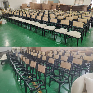 Chaise de Dîner Classique Empilable en Bois Moderne avec Dossier en Rotin pour Événements et <span class=keywords><strong>Location</strong></span> de Fêtes - Product Image 6