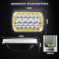 Luz de Trabajo LED 7x6 de 7 Pulgadas, Faro Delantero H/L con Halo DRL, Kit de Luz LED Todoterreno 5x7 para JK JL, Barra de Luz LED de 7 Pulgadas