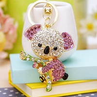 Porte-clés Koala Personnalisé Style Dessin Animé, Design en Forme de Bambou, Plusieurs Couleurs Disponibles, Idéal pour Sacs et Clés de Voiture