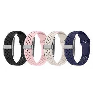 Bracelet de montre en silicone respirant et poreux, personnalisé, en gros, avec boucle intégrée, pour remplacement de bracelet de sport Hume Band - Product Image 1