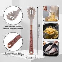 Fourchette à pâtes en silicone de qualité alimentaire supérieure, passoire à spaghetti, cuillère de service pour nouilles, sans BPA, résistante à la chaleur 446 ° F OEM ODM FDA