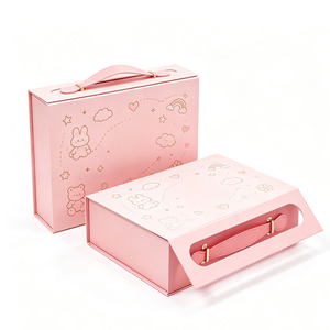 Caja de regalo magnética plegable con logotipo personalizado, embalaje lindo reciclable con asa, embalaje de lujo para regalos - Product Image 1