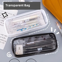 Grand étui à cosmétiques de voyage en PVC TPU étanche pour femmes sac de maquillage transparent avec pour organisateur de brosse de toilette Durable résistant à l'eau