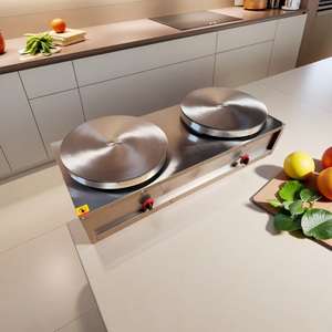 Équipement de restauration : Machine à crêpes double tête 400 mm, Machine de fabrication de crêpes et pancakes, Plaque chauffante - Product Image 1