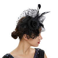 Serre-têtes de haute qualité avec plumes, fascinateurs de beauté, pinces banane, filets à cheveux en maille fleurie, serre-têtes tendance pour femmes et jeunes filles