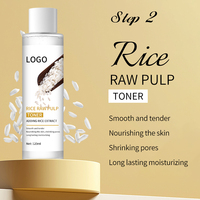 Logo personnalisé crème hydratante naturelle pour le visage sérum blanchissant ensemble de soins de la peau de riz