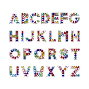 Crystal Alphabet <b>Letters</b> A-Z Pet Collar Charms for Dogs Hair <b>Ornaments</b> Personalized All Seasons - Product Image 2
